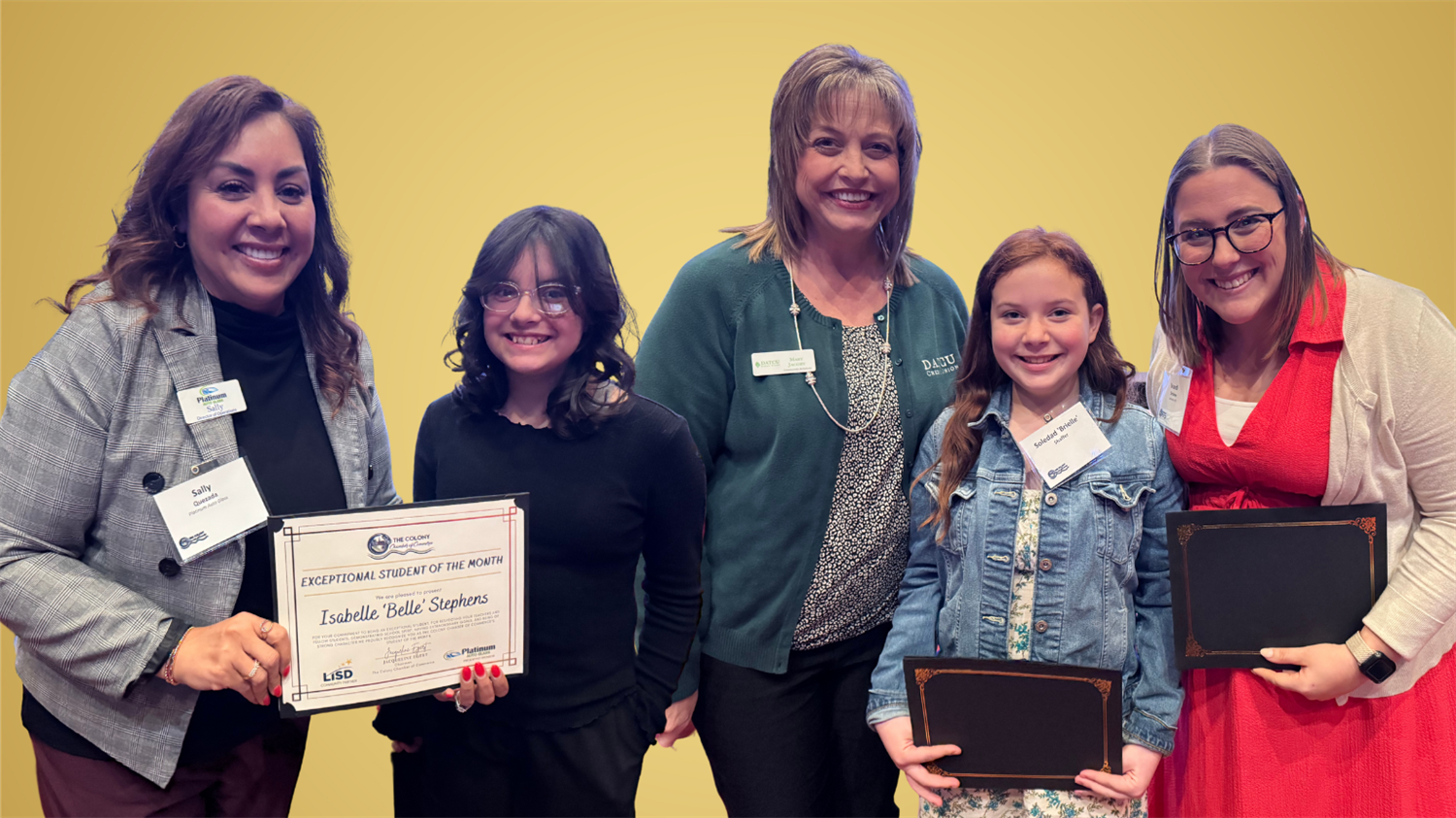  Students and staff from Ethridge Elementary recognized by The Colony Chamber. March 2025